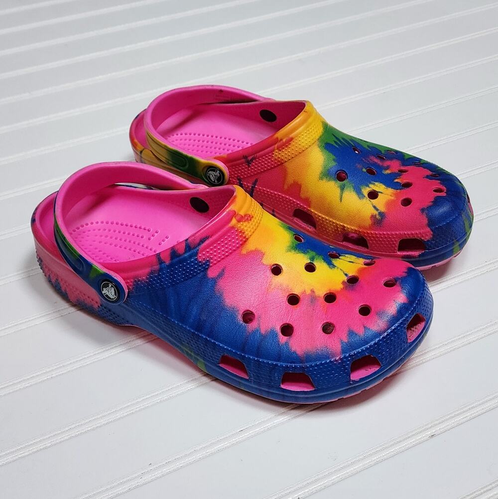 Crocs Unisex Adults Classic Tie Dye Clogs/Sandals Size 10 Men's/12 Women's Multi